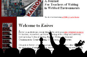 This design for the Kairos home page was replaced in Fall, 1999.