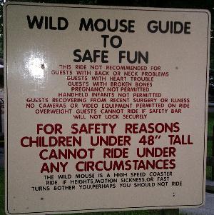 Wild Mouse safety instructions